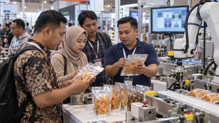 Gambar ilustrasi buatan AI: Allpack Indonesia 2026 Dorong IKM Adopsi Teknologi Modern